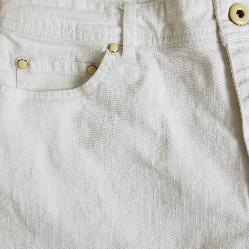 Denim + Company white denim capris size 4 - Picture 5 of 10